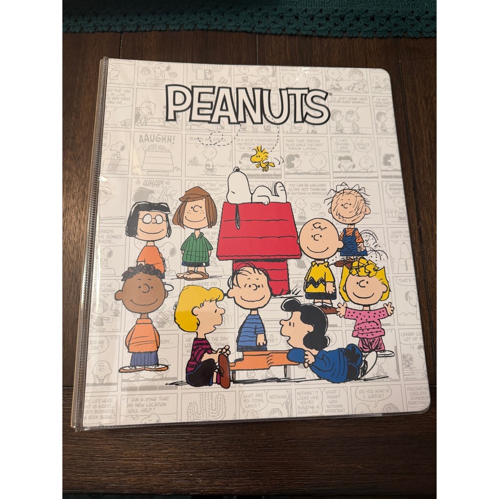Peanuts Snoopy Charlie Brown 3 Ring Binder Comic Strip Print 9.75x11.5 720465PEA
